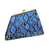 Snake Print Handbag with Gold Chain - Glagil