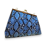 Snake Print Handbag with Gold Chain - Glagil