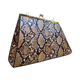 Snake Print Handbag with Gold Chain - Glagil