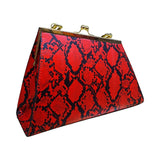 Snake Print Handbag with Gold Chain - Glagil