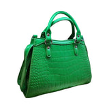 Croc Embossed Handbag with Buckle and Zipper Pocket - Glagil