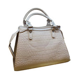 Croc Embossed Handbag with Buckle and Zipper Pocket - Glagil