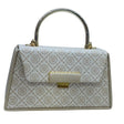 MS Women's Monogram Top Handle Handbag with Gold Flap - Glagil