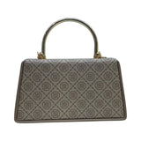 MS Women's Monogram Top Handle Handbag with Gold Flap - Glagil