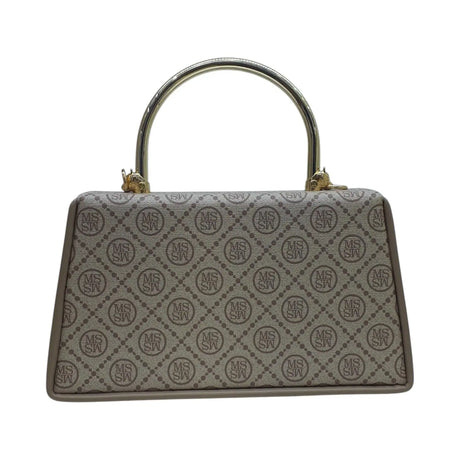 MS Women's Monogram Top Handle Handbag with Gold Flap - Glagil