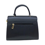 Miss Alita Curved Leather Handbag with Small Lock - Glagil