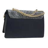 Miss Alita Two-Tone Denim and Leather Shoulder Bag - Glagil