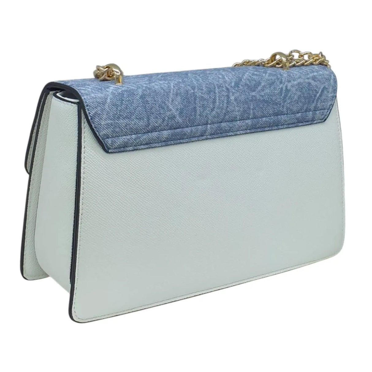 Miss Alita Two-Tone Denim and Leather Shoulder Bag - Glagil