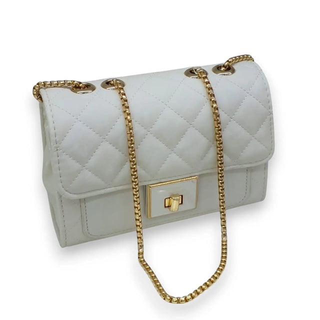 Quilted Chain Shoulder Bag with Gold Chain - Glagil