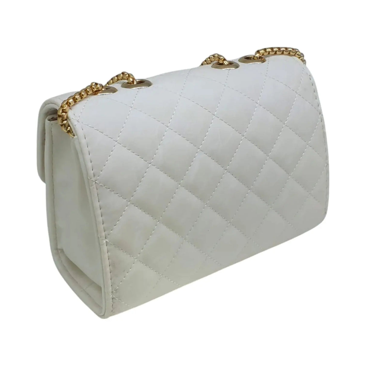 Quilted Chain Shoulder Bag with Gold Chain - Glagil