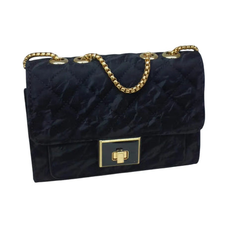 Quilted Chain Shoulder Bag with Gold Chain - Glagil