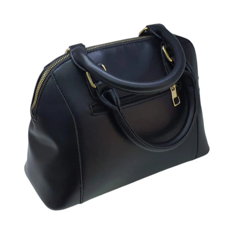 Dome Leather Handbag with Gold Accent - Glagil