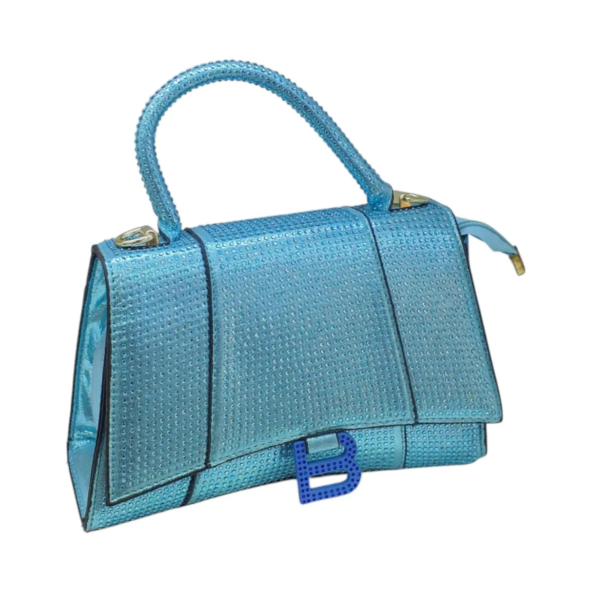 Metallic Rhinestone Handbag - Glagil