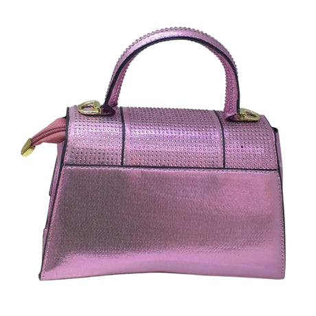 Metallic Rhinestone Handbag - Glagil