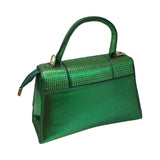 Metallic Rhinestone Handbag - Glagil