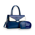 Stylish Two-Tone Croc-Embosed Handbag Set with Coin Pouch - Glagil