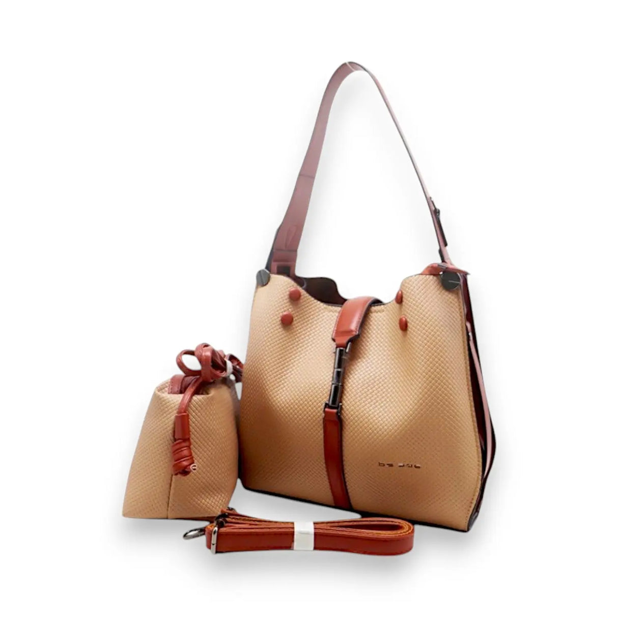 Bs Woven Leather Shoulder Bag with Matching Pouch - Glagil