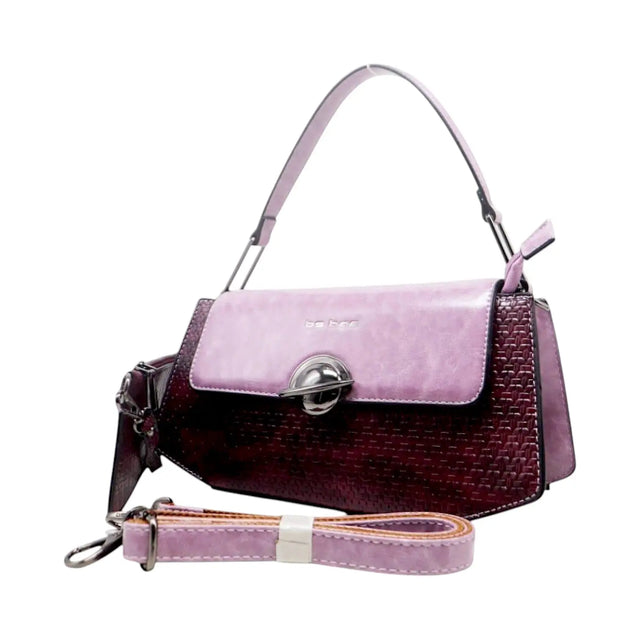 Bs Elegant Woven Accent Shoulder Bag with Adjustable Strap & Wallet - Glagil