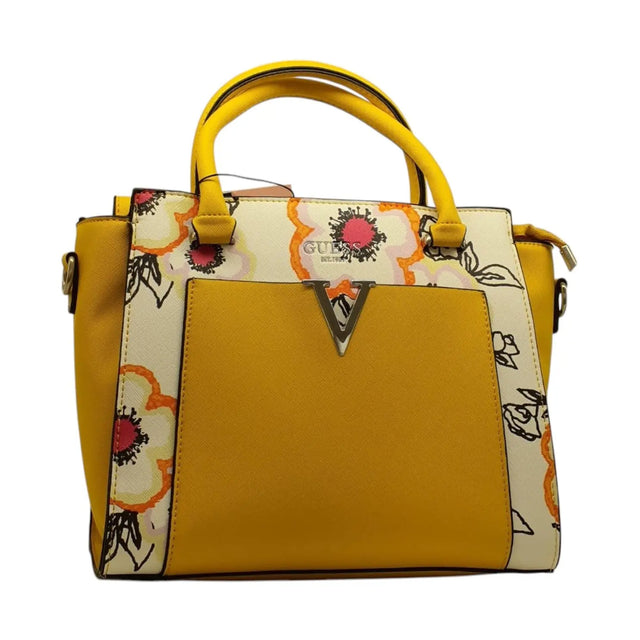 Floral Handbag with V Accent - Glagil