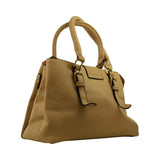 Textured Handbag with Gold Buckle - Glagil