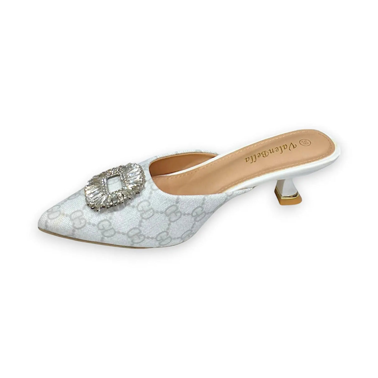 ValenBella Monogram Crystal Buckle Mule - Glagil