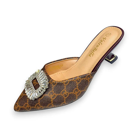 ValenBella Monogram Crystal Buckle Mule - Glagil