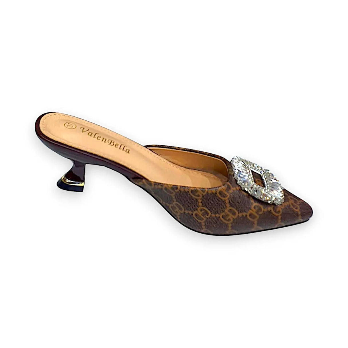 ValenBella Monogram Crystal Buckle Mule - Glagil