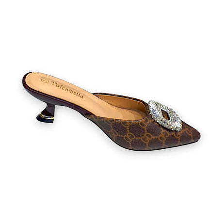 ValenBella Monogram Crystal Buckle Mule - Glagil