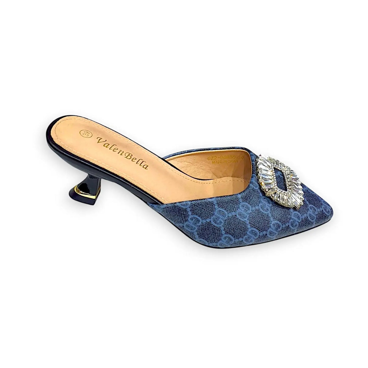 ValenBella Monogram Crystal Buckle Mule - Glagil