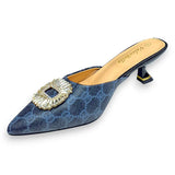 ValenBella Monogram Crystal Buckle Mule - Glagil