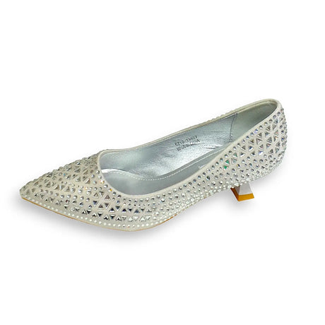 Dream City Rhinestone Mesh Pointed Ballet Flat - Glagil