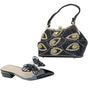 Butterfly Detail Clear Mules Block Sandal & Handbag Set - Glagil