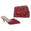 Taiyu Embellished Crystal Heels and Leaf Embellished Handbag Set - Glagil