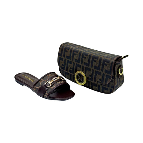 Valenbella Monogram Sandal and M Hand Bag Set - Glagil