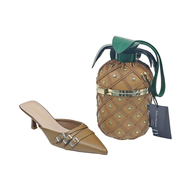 Oricca Shoes and Quilted Handbag Set - Glagil