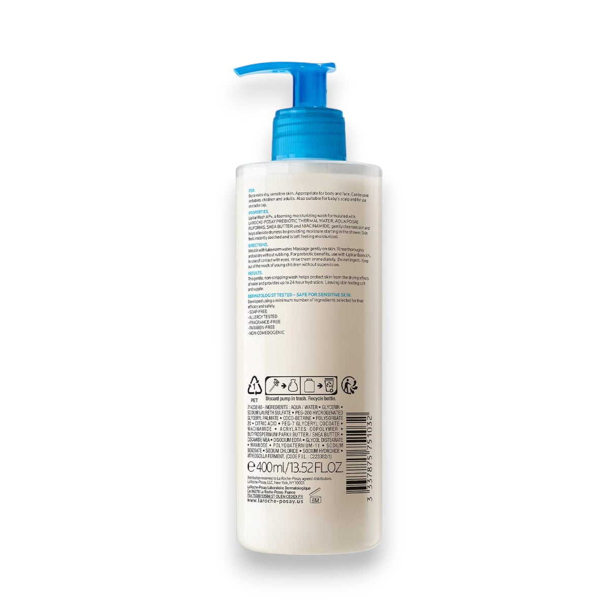 La Roche Posay Lipikar  Gentle Foaming Moisturizing Wash 400ml - Glagil