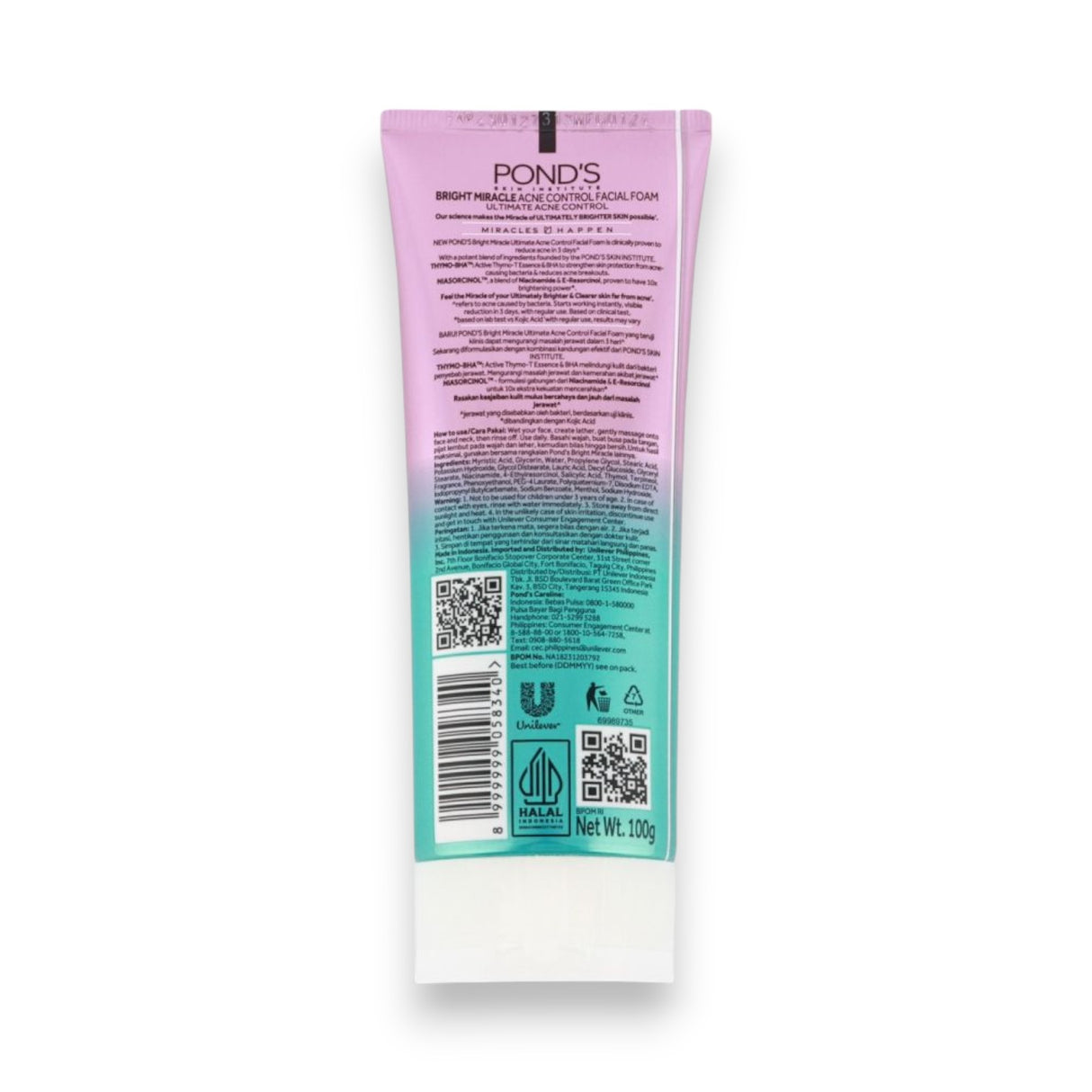 Ponds Bright Miracle Ultimate Facial Foam 100g - Glagil