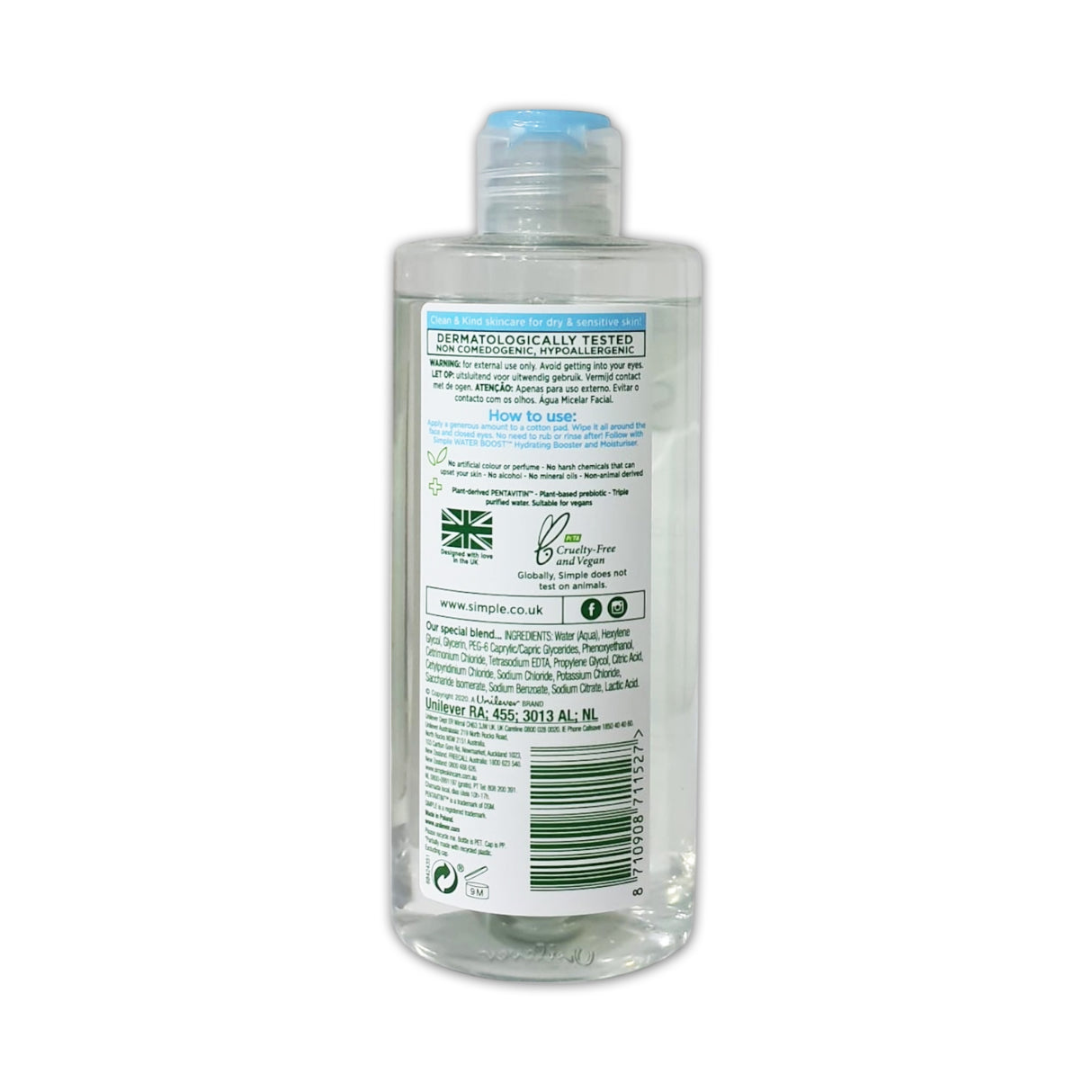 Simple Micellar Cleansing Water 200ml - Glagil