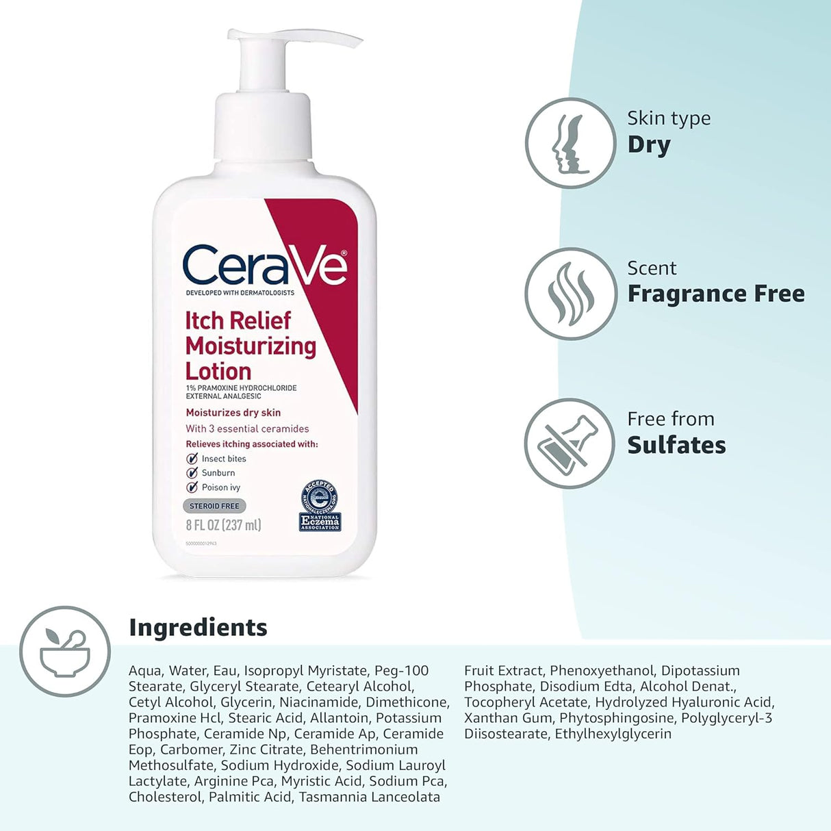 Cerave Itch Relief Moisturizing Lotion 237ml Glagil