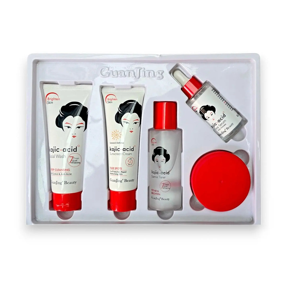 Guanjing Kojic Acid Face Care Kit - Glagil